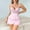 Pink, variant on VONCOS Womens Loungewear Set 2-Piece Pajama Shorts - Mint Green Lace Trim Camisole & Relaxed Sleepwear Shorts | Soft Stretchy Peplum Top,Size 2XL
