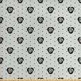 thumbnail image 1 of Floral Upholstery Fabric by the Yard, Rhythmic Grid Motifs Style Background with Symmetrical Dots Roses, Decorative Fabric for DIY and Home Accents, Grey Charcoal Grey by Ambesonne, 1 of 4