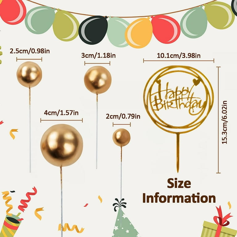 30PCS Mini Balloon Cake Toppers - Colorful Cupcake Decorations For Parties & Celebrations