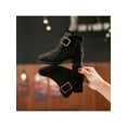 thumbnail image 4 of Eloshman Ankle Boots for Girls Chunky Heel Fashion Booties with Zip Black 1Y, 4 of 6