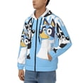 thumbnail image 3 of Johaoi Bluey Pattern Zip Hoodie Sweatshirt for Men,Sleeve Pullover Casual Long Hooded Sweatshirt with Zipper-Small, 3 of 5