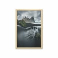 thumbnail image 1 of Landscape Wall Art with Frame, Photo of Black Sand Beach in Southern Iceland Long Exposure Shot Scenic Outdoors, Printed Fabric Poster for Bathroom Living Room, 23" x 35", Multicolor, by Ambesonne, 1 of 2