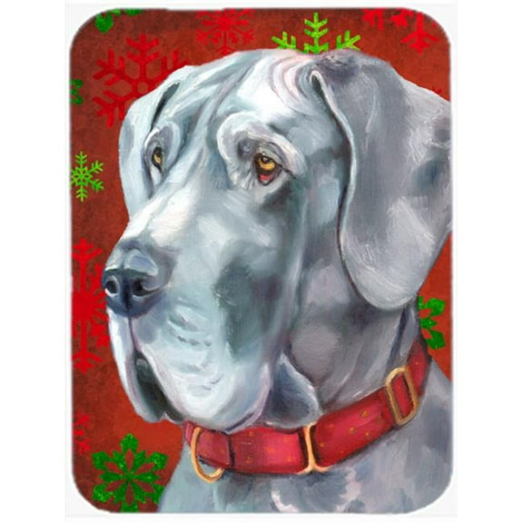 Great Dane Red Snowflakes Holiday Christmas Mouse Pad, Hot Pad & Trivet