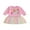 Pink, variant on Toddler Baby Girl Birthday Outfits 1-5 Years Birthday Girl Letter Embroidery Long Sleeve A Line Dress Cute Tutu Tulle Birthday Dress