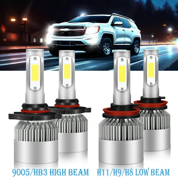 For Gmc Terrain 2010-2015 2016 2017 2018 Led Headlight Bulbs 9005 H11 High&Low Beam 4pcs