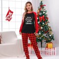 thumbnail image 3 of Pijamas familiares a juego de Navidad, conjunto de pijamas luminosos brillantes, árbol de Navidad, asta roja, 3 of 4