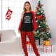 thumbnail image 3 of Pijamas familiares a juego de Navidad, conjunto de pijamas luminosos brillantes, árbol de Navidad, asta roja, 3 of 4