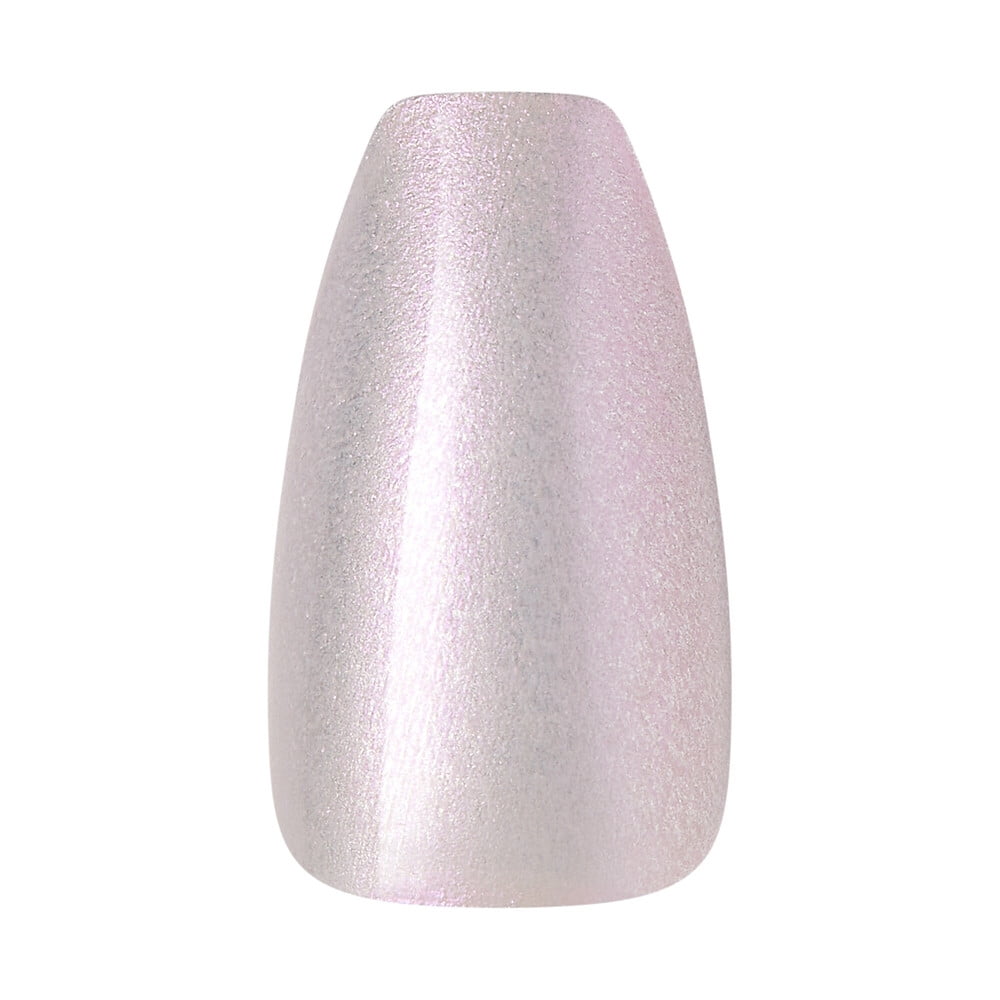 KISS Gel Fantasy Sculpted Holiday Press-On Nails, To Sparkle, Solid White, Medium, Almond, 28 Ct.