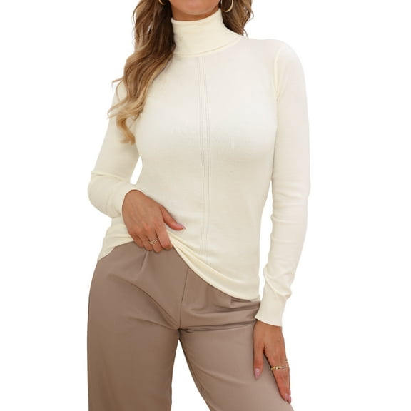 DARING DIVA Long Sleeve Turtleneck Knit Pullover Sweater XS Beige
