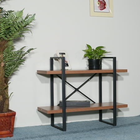 DAVEE Adjustable Wood Display and Etagere Bookshelves and Walnut Bookcases