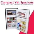 thumbnail image 5 of Frigidaire 3.1 Cu. ft. Retro Refrigerator with Freezer Compartment, 2-Door Compact Fridge, Platinum, 5 of 9