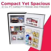 Frigidaire 3.1 Cu. ft. Retro Refrigerator with Freezer Compartment, 2-Door Compact Fridge, Platinum