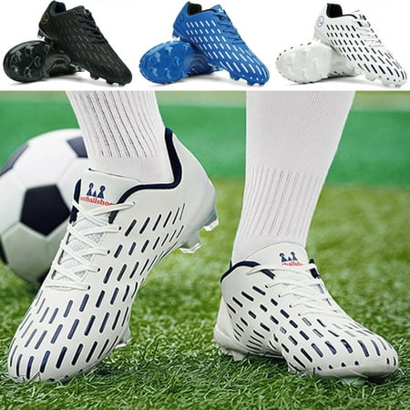 

Gomelly Men s Soccer Cleats Outdoor Training Football Shoes Teenager Firm Ground Soccer Shoes White 6Y