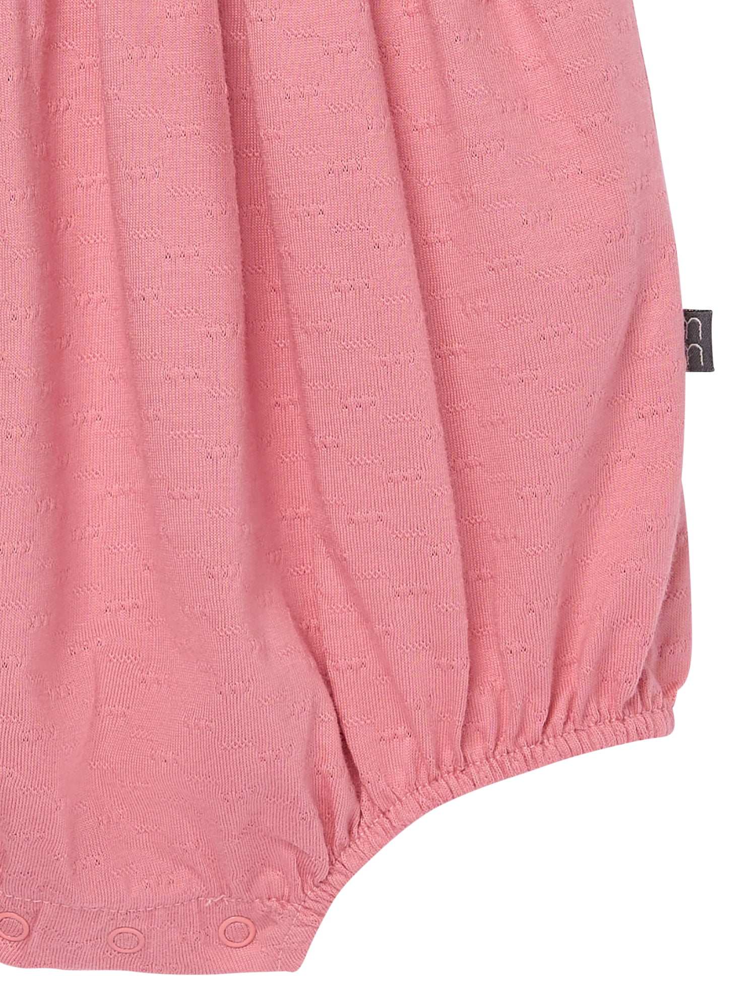 Modern Moments by Gerber Baby Girl Smocked Bubble Romper with Eyelet Collar, Sizes 0/3 Months - 24 Months