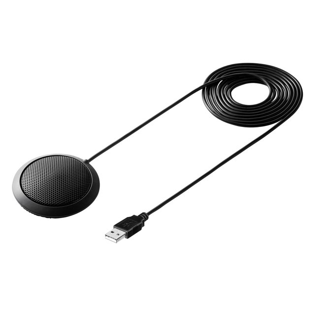 KAKOWELY meeting microphone Table Conference Meeting Microphone Computer Microphone with 360 Degrees Pickup Range (Black)2.76"X2.76"X0.59"