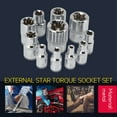 thumbnail image 5 of 11Pc Female E Torx Star Socket Set Rail E4 - E20 External Star Torque Socket Set, 5 of 6
