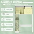 thumbnail image 4 of Patiojoy Freestanding Over The Toilet Storage Cabinet Bathroom Cabinet with Sliding Barn Door & Storage Shelves White, 4 of 10