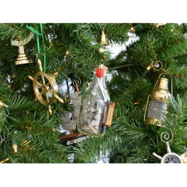 Santa Maria Model Ship In A Glass Bottle Christmas Tree Ornament