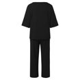 thumbnail image 4 of Women Fashion Casual Solid Color Shirt High Waist Loose Pocket Pant Two Piece Top And Bottom Set Casual Pantsuit for Women Snow Suit Women plus Size Pant Suit Bridesmaid Jumpsuit for Women Women's, 4 of 4