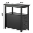 thumbnail image 3 of HomGarden 2 Drawers Wood End Table Narrow Sofa Side Table W/Storage for Living Room Bedroom, Black, 3 of 7