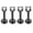 Black 16G-length 10mm-4 pack, variant on 14K Gold Plated Threadless Nose Studs, 16G 316L Surgical Steel Push in Flat Back Studs, CZ Labret Lip Tragus Helix Nostril Piercing Jewelry for Women Men