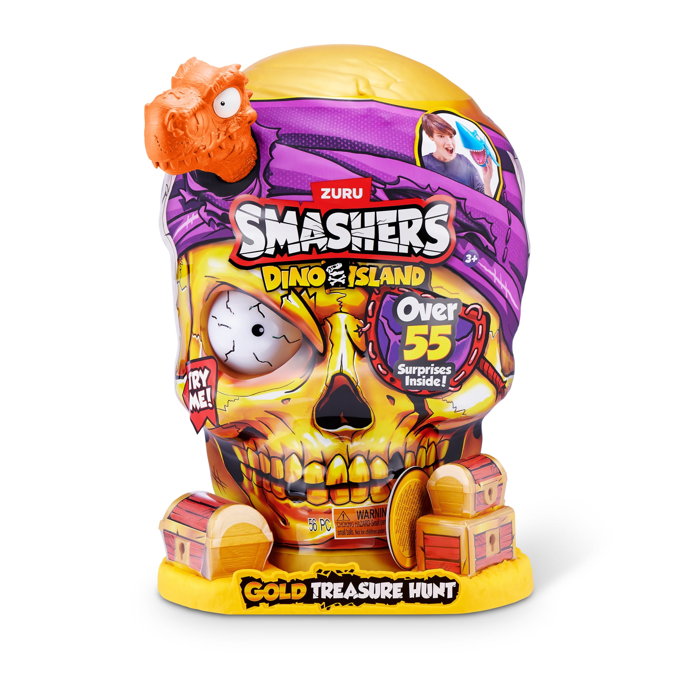 Smashers Dino Island Gold Treasure Hunt by ZURU, Treasure Hunt Themed Toy, Interactive Toy, Collectible Toy for Kids and Teens, 55+ Surprises