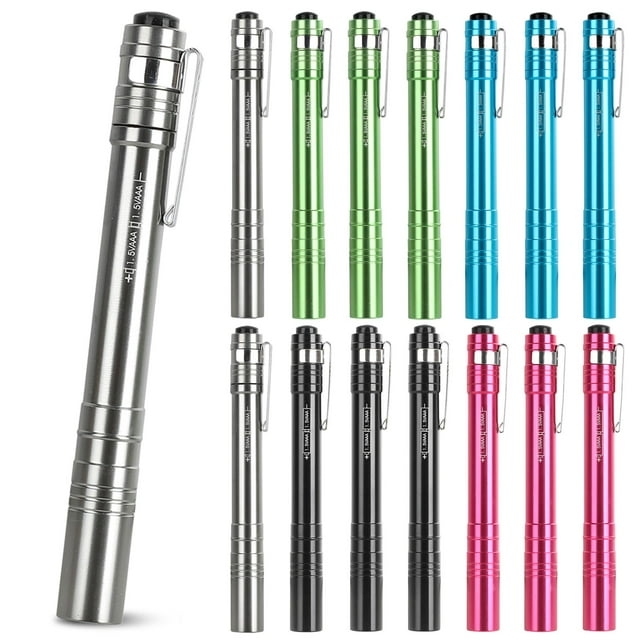 Seamagic 15-Pack Led Penlight - Pocket Bulk Pen Light Flashlight With Clip 30-Piece Dry Batteries Included Mini Pen Light For Inspection Repairing Camping And Training Course (15-Pack)