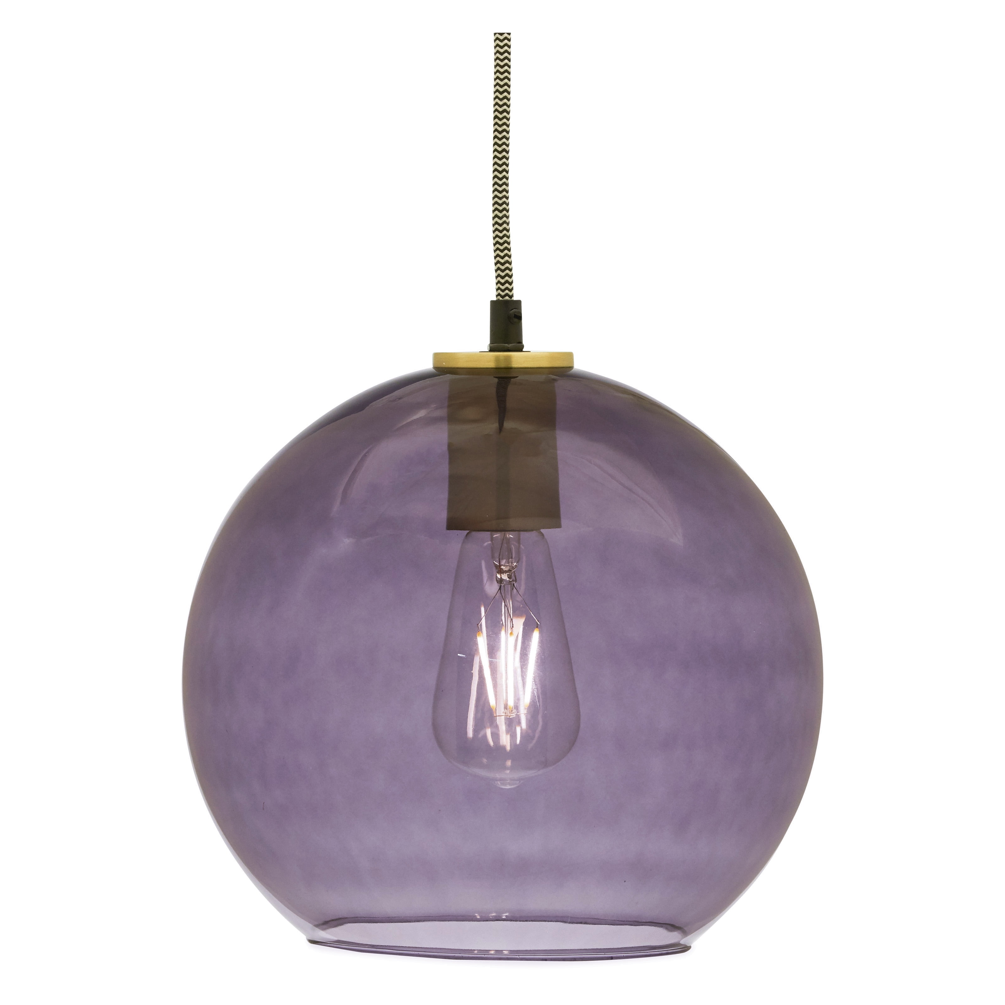 1 Light Purple Glass Cocoon Style Pendant Light By Drew Barrymore