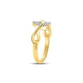 thumbnail image 4 of 10kt Yellow Gold Womens Round Diamond Infinity Twist Heart Ring 1/10 Cttw 101778, 4 of 4