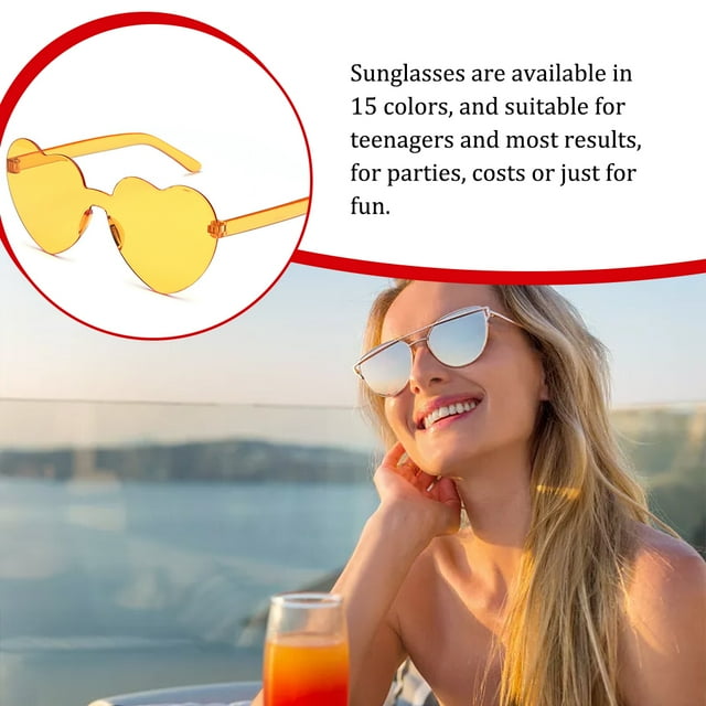 Transparent Jelly Color Anti-sunburn Cute Eyewear Retro Easy Matching Rimless Glasses Exquisite Appearance for Party Orange Yellow