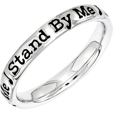Stackable Expressions Sterling Silver Lyric Stand by Me Ring