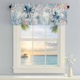 thumbnail image 2 of Window Valance for Kitchen,Sea Octopus Fish Coral Rod Pocket Curtain Valances Short Curtains Drapes Panel,Retro Blue Wood Grain Window Treatment Topper for Living Room Bathroom Bedroom Home Decor, 2 of 9