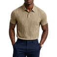 thumbnail image 6 of Mens Polo Shirts Textured Knit Stretchy Regular Fit Collared Golf Shirts, S, 6 of 8