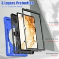thumbnail image 6 of XYX Case for Samsung Galaxy Tab S7 FE 12.4 inch SM-T730/SM-T733/SM-T736B with 360 Degree Rotating, Hand Strap, Shoulder Strap, Blue, 6 of 7