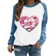 thumbnail image 1 of Gibobby Sudadera con forro polar Mujer Sudadera con capucha informal sin sombrero con cuello redondo y mangas raglán con estampado divertido del día de San Valentín para mujer(Azul, M), 1 of 5