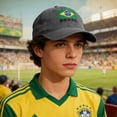 thumbnail image 5 of Only Moment Black World Cup Fan Gear Baseball Cap Adjustable Size Polyester Cotton Blend Lightweight Cap for Men & Women, (ofa),Snapback Closure One Size, 5 of 8
