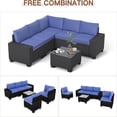 thumbnail image 2 of 6-Piece  Sectional Furniture PE Rattan Sofa Set, Durable Outdoor Conversation Set, Rattan Wicker Outdoor Conversation Sets with Coffee Table & Thickened Cushions, Outdoor Sofa Set for Backyard, 2 of 6