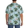 thumbnail image 4 of Zufioo Flamingos And Palms Print Mens Button Down Short Sleeve Shirt,Classic Plaid Shirt,Mens Accessories Fashion Shirt-Small, 4 of 6