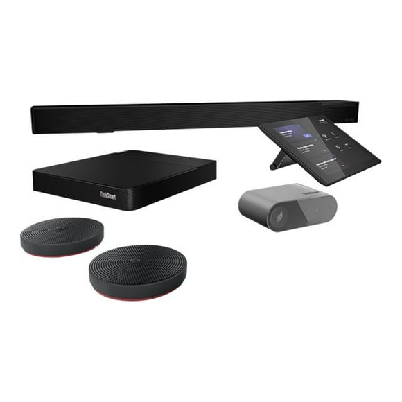 Lenovo ThinkSmart Core - Full Room Kit - video conferencing kit - with 3 Years Lenovo Premier Support + First Year Maintenance - Certified for Microsoft Teams Rooms - raven black with red bottom
