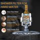 thumbnail image 3 of Filtro de ducha EMBATHER de 20 etapas para agua dura, ablandador de agua, cromo, 3 of 7
