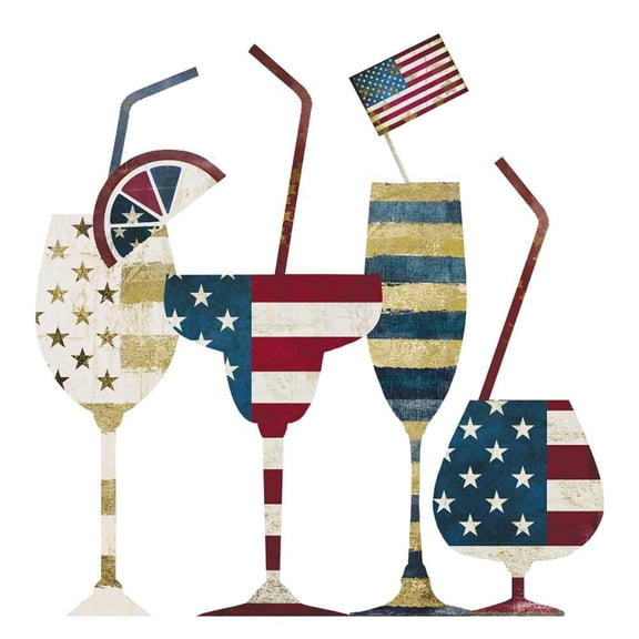 Drink Up America Patriotic Red White Blue Paper Beverage Napkins
