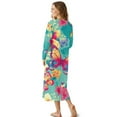 thumbnail image 2 of SEANATIVE Women's Nightgowns Soft Button Front Sleep Shirt Long Sleeve Night Gown Fall Winter Pajama Dress Cozy Full-Length Nightwear for Home Bedroom, S, Butterfly Floral Leaf, 2 of 7