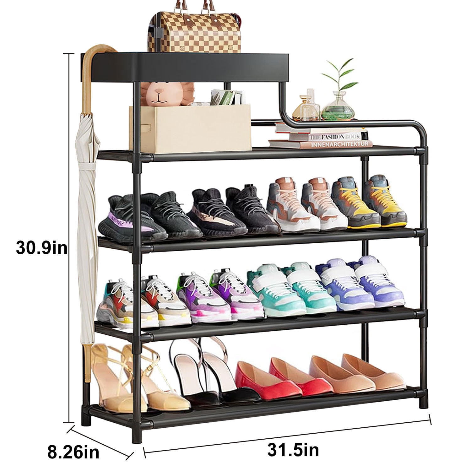 BALEINE 9 Tiers Shoe Rack Organizer, Large Capacity Storage Shelf Stackable  Shoe Racks for Entry Hallway, Closet, Garage