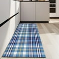 thumbnail image 4 of Blue White and Yellow Checkered Pattern Kitchen Rug Mat,Kitchen Runner Rugs Non Skid Washable,Decorative Kitchen Floor Mats for Kitchen,Sink,Laundry,17"X47", 4 of 5