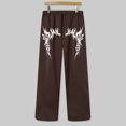 thumbnail image 7 of LIWENLI Men's Wide Leg Sweatpants Fleece Lined Baggy Pants with Open Bottom Drawstring Waist S-2XL (Brown,M), 7 of 7