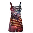 thumbnail image 7 of BLTIBY Womens Summer Suspender Shorts Overalls Independence Day Patriotic Printed Romper with Pockets 2025 Trendy Versatile Playsuit Multicolor S, 7 of 7