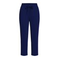 thumbnail image 5 of Khunlpohl Capris Pants for Women Drawstring Elastic Waist Joggers Pant Straight Leg Casual Capri Pant with Pockets, 5 of 5