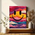thumbnail image 6 of Retro Smiley Face Canvas Wall Art, Danish Pastel Groovy Print, Teen Dorm Room Wall Decor, 6 of 8