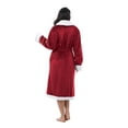 thumbnail image 4 of Women's Sherpa Bathrobe, Soft Warm Fleece Long Robe, Shawl Collar, Comfy, Full Length, 4 of 6
