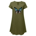 thumbnail image 4 of SMihono Robe d'Été Boho pour Femmes Grande Taille Femmes Manches Courtes Col en V Décontracté Vacances Imprimé Mini Robe Droite, 4 of 5